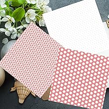 White and Red Patterns Scrapbook Paper, Junk Journal and Paper Craft Pad