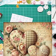 Shabby Chic Valentine Hearts Scrapbook Paper, Junk Journal and Paper Craft Pad