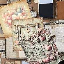 Shabby Chic Valentine Hearts Scrapbook Paper, Junk Journal and Paper Craft Pad