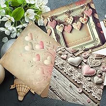 Shabby Chic Valentine Hearts Scrapbook Paper, Junk Journal and Paper Craft Pad