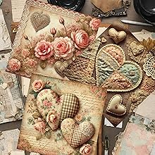 Shabby Chic Valentine Hearts Scrapbook Paper, Junk Journal and Paper Craft Pad