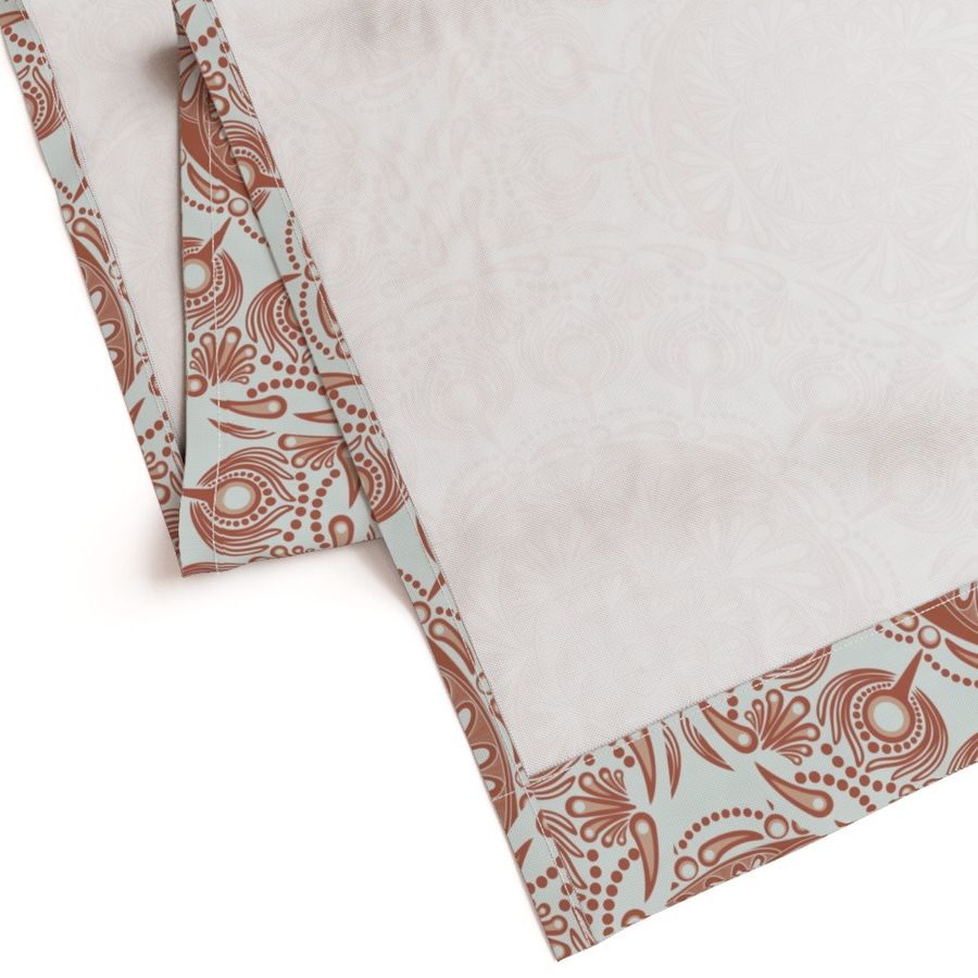 Large Warm Autumnal Blooming Doodle Mandala Intricate Art Deco Scallop