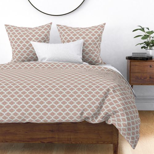 Ditsy Warm Autumnal Blooming Doodle Mandala Mid-Century Modern Ogee Damask