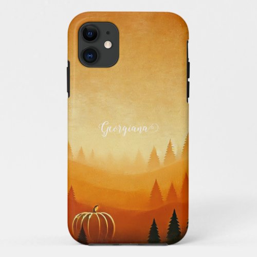Personalized Pumpkin Harvest Autumnal Harvest iPhone 11 Case
