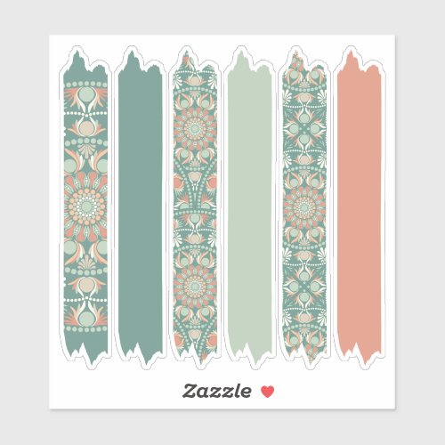 Sage & Sand Retro Cheer Mandala Pattern Washi Tape Sticker