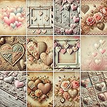Shabby Chic Valentine Hearts Scrapbook Paper, Junk Journal and Paper Craft Pad