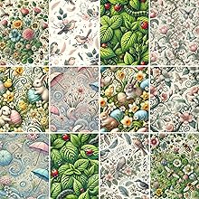 Spring Intricate Patterns Scrapbook Paper, Junk Journal and Paper Craft Pad