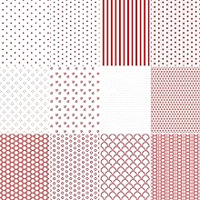 White and Red Patterns Scrapbook Paper, Junk Journal and Paper Craft Pad