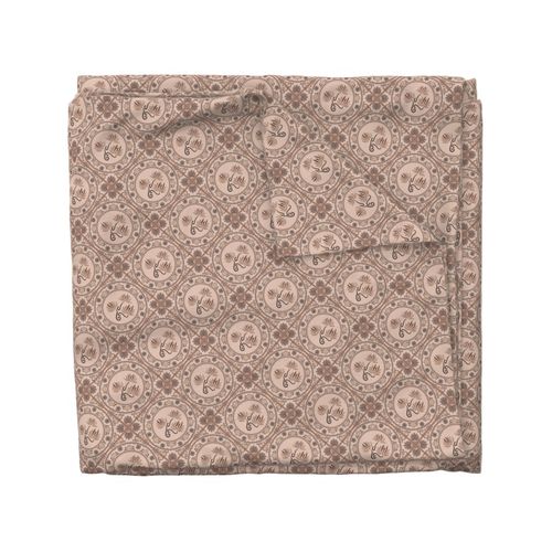 Small Mocha Rococo Revival Pantone Relaxed Elegance Diamond Tile