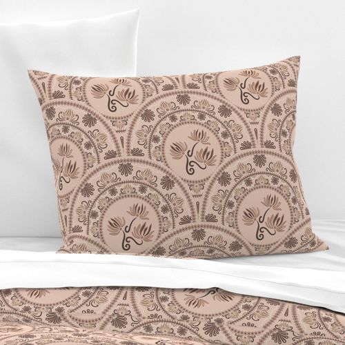 Medium Mocha Rococo Revival Pantone Relaxed Elegance Art Deco Scallop