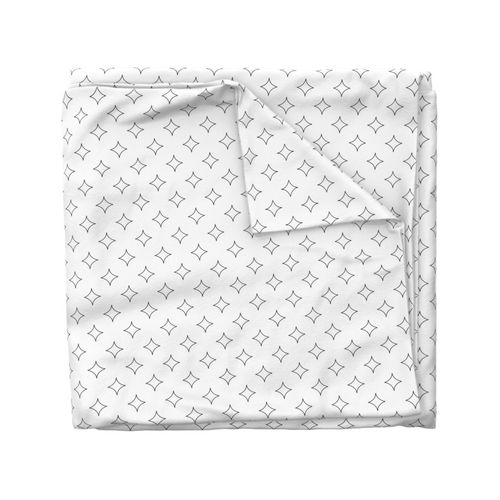 Minimalist White and Black Four Point Twinkle Stars Geometric Pattern