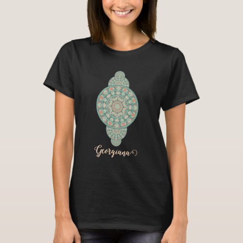 Customized Sage & Sand Retro Ornamental Mandala T-Shirt