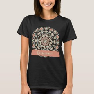 Personalized Ornate Retro Sage and Sand Mandala T-Shirt