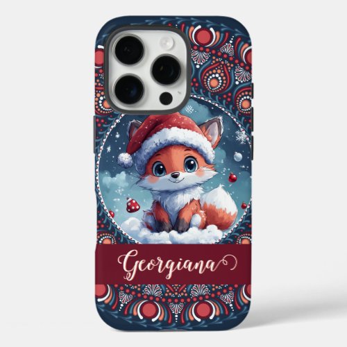 Personalized Cute Christmas Kawaii Fox Dot Mandala