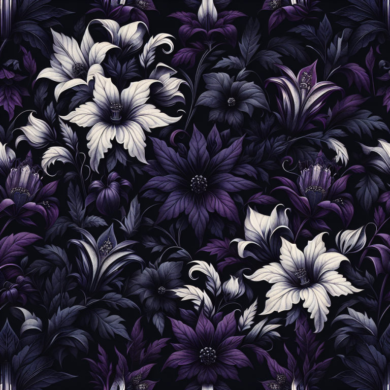 Free Printable Eternal Nightshade Gothic Floral Scrapbook Paper ...
